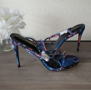 Multicolor heeled sandals